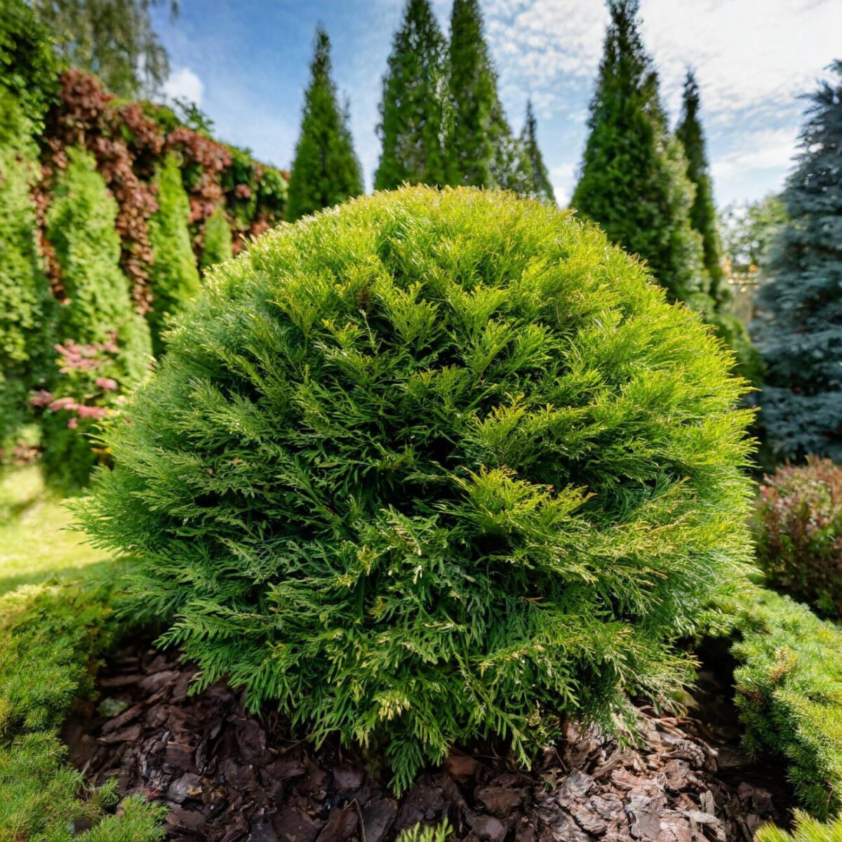 Firefly thuja woodwardii green spherical coniferous shrub for the Firefly thuja woodwardii green spherical coniferous shrub for the